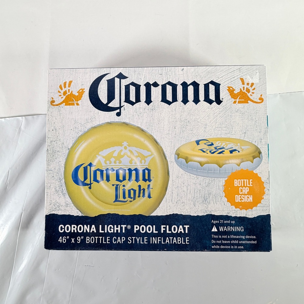 Corona‎ Light Pool Float Inflatable 46" x 9" Bottle Cap Design New